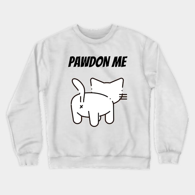 Cat Lover Pawdon Me Crewneck Sweatshirt by NickDsigns